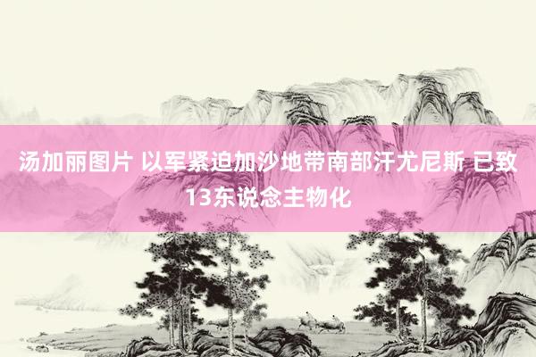 汤加丽图片 以军紧迫加沙地带南部汗尤尼斯 已致13东说念主物化