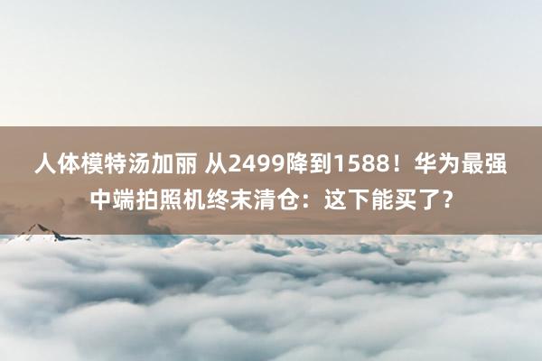 人体模特汤加丽 从2499降到1588！华为最强中端拍照机终末清仓：这下能买了？