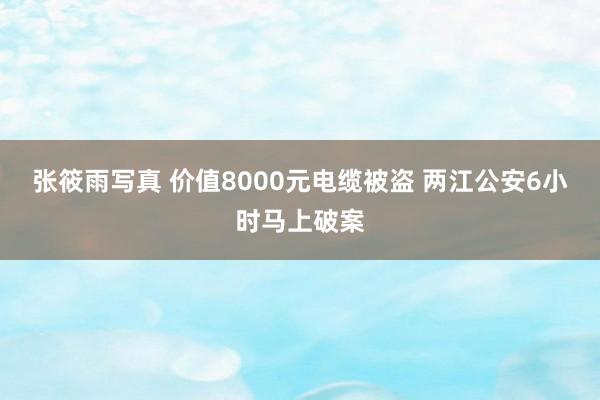 张筱雨写真 价值8000元电缆被盗 两江公安6小时马上破案