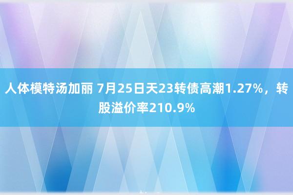 人体模特汤加丽 7月25日天23转债高潮1.27%，转股溢价率210.9%