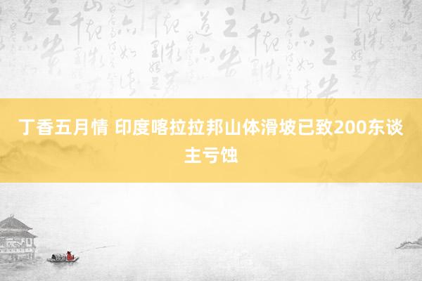 丁香五月情 印度喀拉拉邦山体滑坡已致200东谈主亏蚀