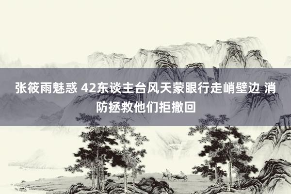 张筱雨魅惑 42东谈主台风天蒙眼行走峭壁边 消防拯救他们拒撤回