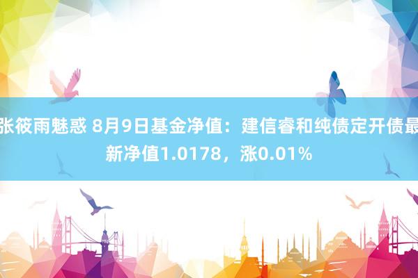 张筱雨魅惑 8月9日基金净值：建信睿和纯债定开债最新净值1.0178，涨0.01%