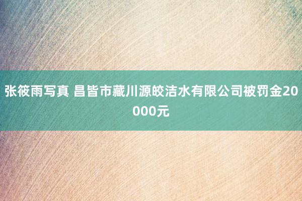 张筱雨写真 昌皆市藏川源皎洁水有限公司被罚金20000元