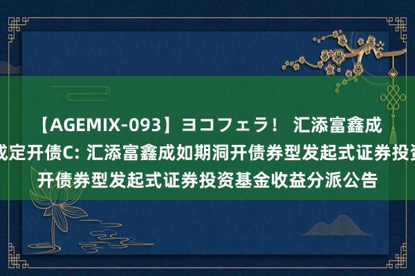 【AGEMIX-093】ヨコフェラ！ 汇添富鑫成定开债A,汇添富鑫成定开债C: 汇添富鑫成如期洞开债券型发起式证券投资基金收益分派公告