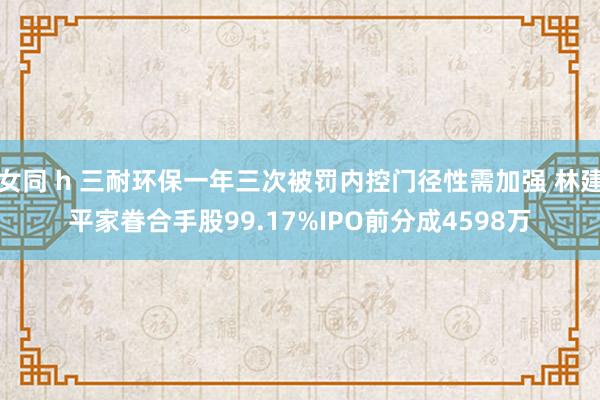 女同 h 三耐环保一年三次被罚内控门径性需加强 林建平家眷合手股99.17%IPO前分成4598万