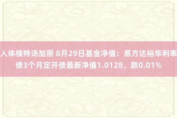 人体模特汤加丽 8月29日基金净值：易方达裕华利率债3个月定开债最新净值1.0128，跌0.01%