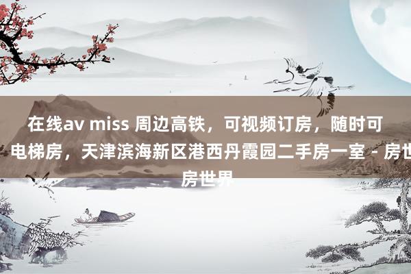 在线av miss 周边高铁，可视频订房，随时可看，电梯房，天津滨海新区港西丹霞园二手房一室 - 房世界